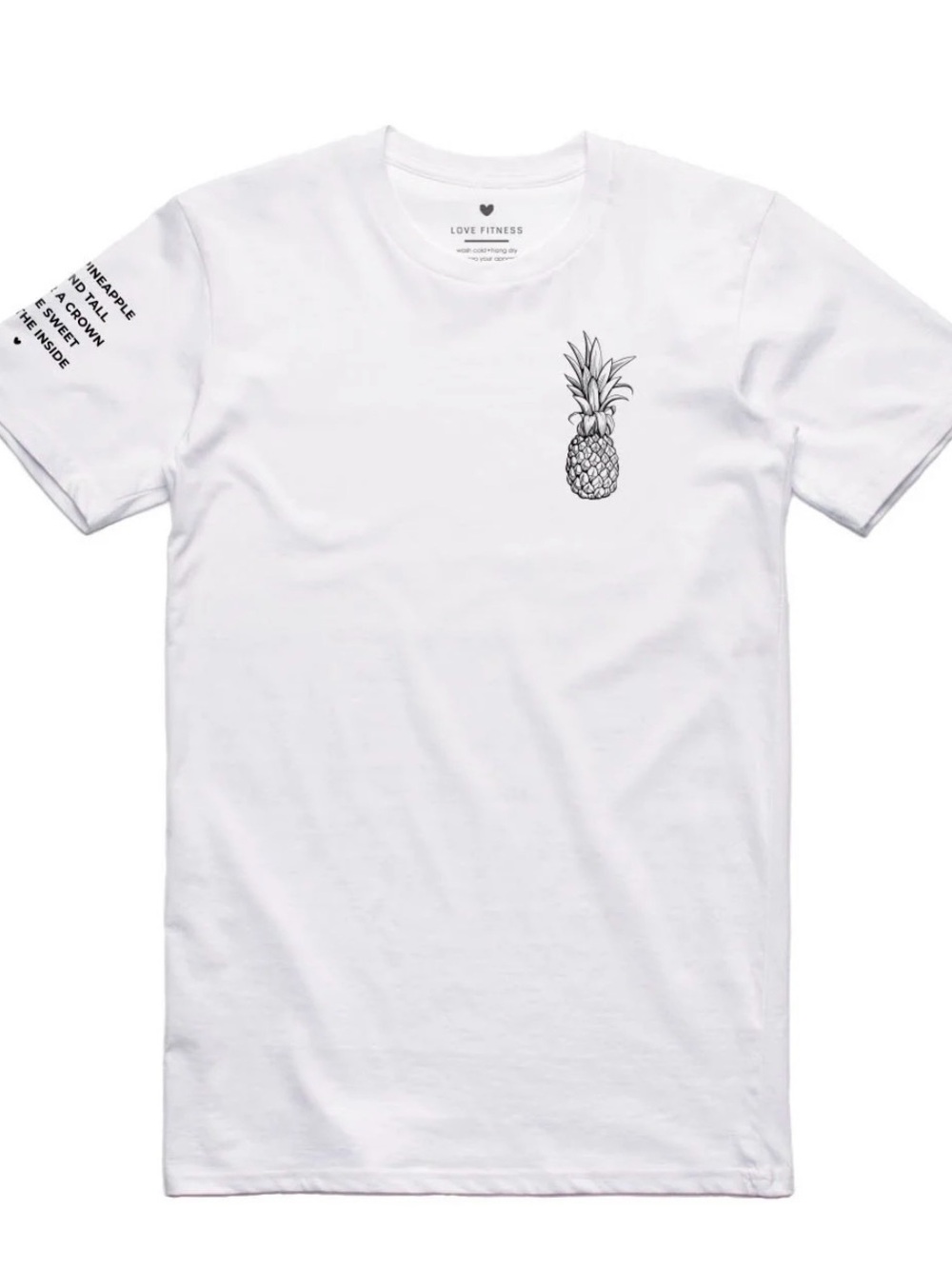 Women’s Love Fitness White Pineapple Short Sleeve Tee